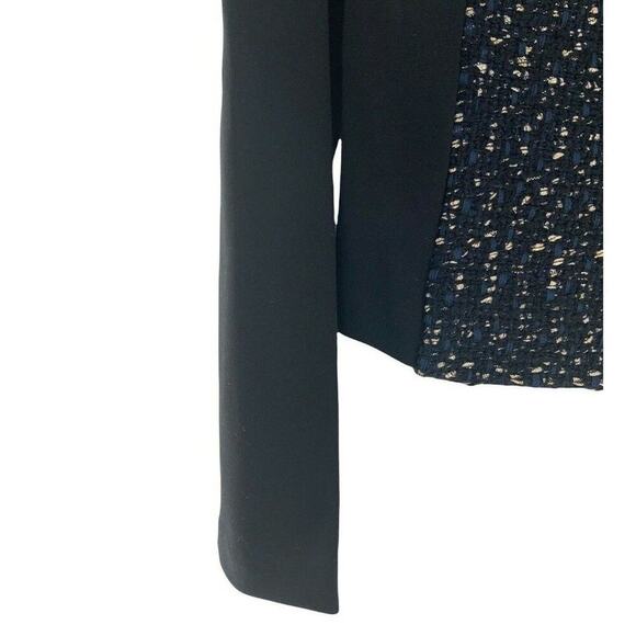 J. Mclaughlin Top Women's Size M Long Sleeve Stretch Tweed Gold Black Open Front - Picture 7 of 10